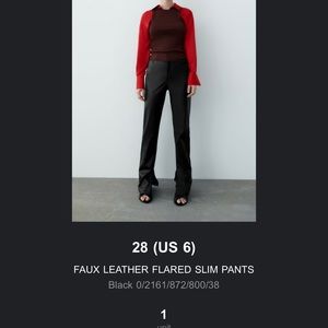 Zara Fuax Leather Pants